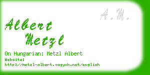 albert metzl business card